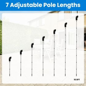 10.5FT Gutter Cleaning Brush With Telescoping Handle Rain Gutter Cleaner Extendable Gutter Cleaning Tool From The Ground With 2 Angled Brushes An (Option: silver)