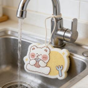 Cute Bear Dishwashing Sponge (Option: 6975603159223)