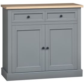 Sideboard Buffet Cabinet, Coffee Bar Cabinet with 2 Drawers and Double Door Cupboard for Kitchen, Living Room, Entryway, Dark Gray (Option: Dark Grey-990x517x220 mm)