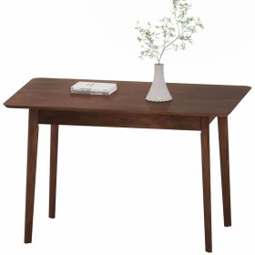 47.2" Rectangle Dining Table for 4, Mid-Century Modern Kitchen Table with Rubber Wood Legs for Dining Room, Walnut (Option: Walnut-1330x855x105 mm)