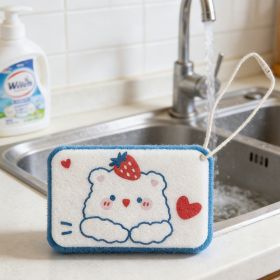 Strawberry Bear Dishwashing Sponge (Option: 6975603159230)