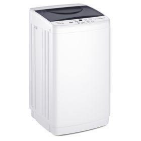 Portable Washing Machine, 7.7 Pounds, Fully Automatic Compact Model, Stainless Steel Tub, 10 Washing Modes, LED Display Screen (Option: White)