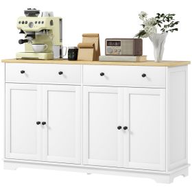 Modern Sideboard, Buffet Cabinet with Storage Drawers, Adjustable Shelves for Living Room, Dining Room, Entryway, White (Option: White-1555x495x190 mm)