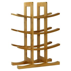 12-Bottle Wine Rack Modern Asian Style Bamboo (Color: Natural)