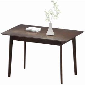 47.2" Rectangle Dining Table for 4, Mid-Century Modern Kitchen Table with Rubber Wood Frame for Dining Room, Mahogany (Option: Dark Mahogany-1330x855x105 mm)