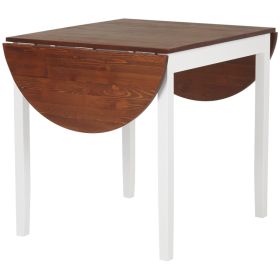 55" Wood Kitchen Table, Drop Leaf Tables for Small Spaces, Brown (Option: Brown-890x840x185 mm)