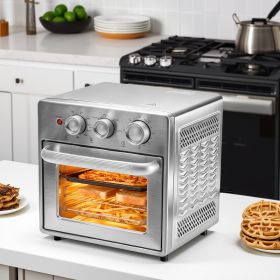 Air Fryer And Oven Combined Unit, 16.9-gallon Countertop Oven, 5 Functions, 4 Accessories, Stainless Steel Material (Option: silver)