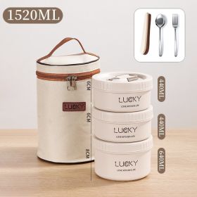 Microwave oven Dinnerware for Students Leakproof Food Container Stackable Bento Lunch Box Stainless Steel Lunch Container with L (Color: 3 Layers White, Ships From: China)