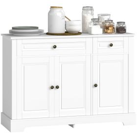 Sideboard Buffet Cabinet, Modern Accent Cabinet with 2 Drawers and Adjustable Shelves, Entryway Cabinet, White (Option: White-1300x480x210 mm)