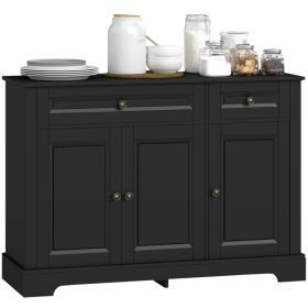 Sideboard Buffet Cabinet, Modern Accent Cabinet with 2 Drawers and Adjustable Shelves, Entryway Cabinet, Black (Option: Black-1300x480x210 mm)