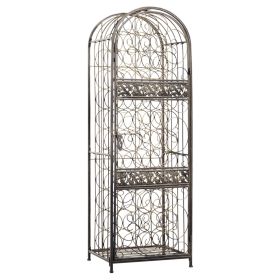 45 Bottle Wrought Iron Wine Rack Jail with Lock - Antique Bronze (Option: Antique Bronze-1380x100x510 mm)
