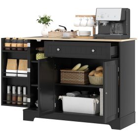 Modern Sideboard Cabinet, 41" Kitchen Buffet Cabinet with Drawer, Adjustable Shelf, 3 Doors for Dining Room, Black (Option: Black-1220x480x200 mm)